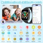 ⁦4G Children's Smartwatch, Children's Smartwatch with GPS and Phone, Video Calls, Voice Chat, SOS, School Mode, Alarm Clock, Games, Pedometer, Smart Watch Boys Girls 5 to 16 Years Gift, Black⁩ - الصورة ⁦2⁩