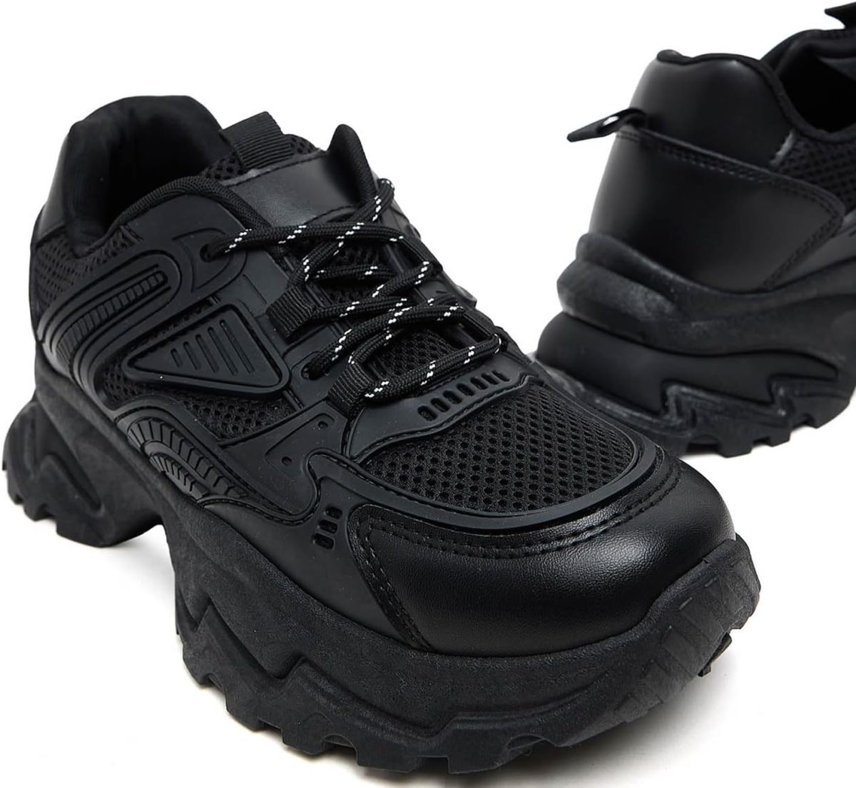 ⁦R&B Women's 325-0963FL003-2 Mesh Detail Lace Up Chunky Sneakers⁩ - الصورة ⁦4⁩