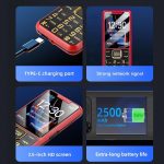 ⁦جوال كبار السن مع مصباح يدوي من يوهيسي، جوال رفيع للغاية 4G مع شاشة ملونة HD مقاس 2.6 انش، شريحتين اتصال، ازرار استغاثة كبيرة، مكبر صوت عالي (احمر)⁩ - الصورة ⁦6⁩