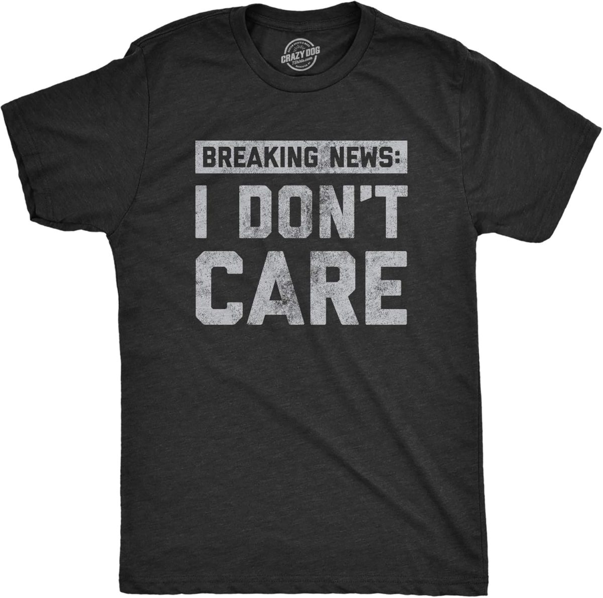 تي شيرت رجالي مطبوع عليه Breaking News I Don't Care مطبوع عليه رسومات ساخرة مضحكة
