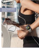 ⁦حلقة ميلانو من الستانلس ستيل متوافقة مع سوار ساعة ابل 38 ملم 40 ملم 41 ملم 42 ملم 44 ملم 45 ملم 49 ملم، سوار بديل لساعة اي ووتش سلسلة 9، الترا 2، اس اي، الترا، 8 7 6 5 4 3 2 1⁩ - الصورة ⁦3⁩