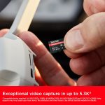 ⁦سانديسك بطاقة ذاكرة مايكرو اس دي اكسبرس 512 جيجابايت (5.3K، 4K UHD وتسجيل صور RAW، قراءة حتى 880 ميجابايت/ثانية والكتابة حتى 650 ميجابايت/ثانية، ريسكيو برو ديلوكس)⁩ - الصورة ⁦6⁩