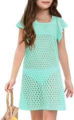 فستان صيفي صيفي للشاطئ باكمام مكشكشة للبنات من عمر 5-14 سنة