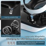 ⁦حامل قاعدة شحن لجهاز بلاي ستيشن 5 في ار 2، حامل شحن PSVR2، قاعدة شحن مغناطيسية لاجهزة تحكم PS5 VR2، حامل شحن عالي السرعة، مؤشر LED، حامل سماعات راس الواقع الافتراضي⁩ - الصورة ⁦4⁩