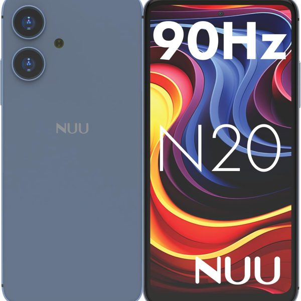 نو جوال N20 بيسيك لتي-موبايل، مينت، ميترو، كيولينك، تيلو واكثر 6GB/128GB، مثالي للمراهقين، ثنائي شرائح الاتصال 4G، ثماني النواة 6.6 انش 90Hz HD+، جوال اندرويد 14، ضمان امريكي (ازرق)