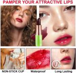 ⁦اي في بي سي تي احمر شفاه بلون اسود واحمر شيري ماجيك مود متغير اللون يدوم طويلا 24 ساعة للنساء، احمر شفاه جيلي متغير اللون متغير درجة الحموضة، مجموعة مكياج ملمع شفاه لامع من لابيال ماجيكو، قطعتين⁩ - الصورة ⁦5⁩