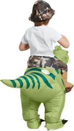 ⁦One Casa Inflatable Dinosaur Costume Riding T Rex Air Blow up Funny Fancy Dress Party Halloween Costume for Kids⁩ - الصورة ⁦6⁩