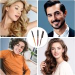 ⁦فرشاة دائرية صغيرة للشعر القصير، 3 مجموعات فرشاة شعر صغيرة للنساء، فرشاة بشعيرات من النايلون/الخنزير لتجفيف الشعر الرقيق ورفع الغرة وكثافته وتصفيفه وتجعيده، فرشاة اللحية للرجال⁩ - الصورة ⁦6⁩
