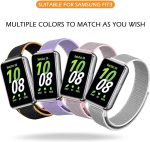 ⁦سوار نايلون من نيسلين متوافق مع سامسونج جالاكسي فيت 3 SM-R390 2024، سوار حلقي من النايلون جيد التهوية بديل لساعة سامسونج جالاكسي فيت 3 SM-R390 باند للرجال والنساء⁩ - الصورة ⁦2⁩