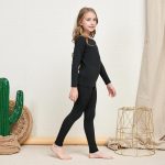 ⁦ملابس داخلية حرارية للبنات مبطنة بالصوف الناعم جدًا للاولاد من هيروبيكير مجموعة من القطع العلوية والسفلية الطويلة للشتاء⁩ - الصورة ⁦2⁩