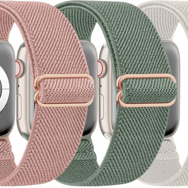 سوار نايلون مرن لساعة ابل 38/40/41/42/44/45/49 ملم، اساور معصم بحلقة فردية قابلة للتعديل لسلسلة اي ووتش 8/7/6/5/4/3/2/1/SE/الترا