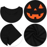 ⁦Women's Halloween Pumpkin Face T-Shirt Women's Pumpkin Shirt Autumn Carnival Shirts⁩ - الصورة ⁦5⁩