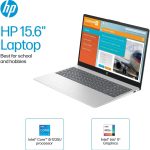 ⁦HP لابتوب بشاشة لمس 15.6 انش ومعالج انتل i5-1235U الجيل 12 (بيتس i7-8700) وذاكرة RAM 16GB وSSD 1TB وبطاقة رسومات ايرس Xe وويندوز 11 برو وشحن سريع لون فضي مع ماوس⁩ - الصورة ⁦2⁩