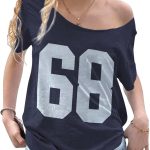 تي شيرت كاجوال باكمام قصيرة وقبة غير متماثلة بدون اكتاف للنساء من جورجليتر