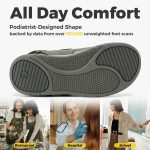 ⁦فيتفيل صندل نسائي عريض للغاية للمشي باغلاق قابل للتعديل ودعم قوس القدم لتقويم العظام وتخفيف الام الكعب والتهاب اللفافة الاخمصية⁩ - الصورة ⁦6⁩