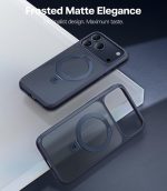 ⁦توراس جراب مغناطيسي من اوستاند لموبايل ايفون 17 برو ماكس، متوافق مع ماج سيف، درجة عسكرية مضادة للصدمات، مسند ثابت مرن وحامل حلقي، جراب نحيف شفاف 17 برو ماكس 6.9 انش، ازرق داكن⁩ - الصورة ⁦8⁩