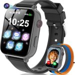 4G Children's Smartwatch, Children's Smartwatch with GPS and Phone, Video Calls, Voice Chat, SOS, School Mode, Alarm Clock, Games, Pedometer, Smart Watch Boys Girls 5 to 16 Years Gift, Black