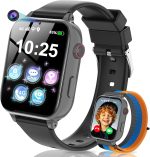 4G Children's Smartwatch, Children's Smartwatch with GPS and Phone, Video Calls, Voice Chat, SOS, School Mode, Alarm Clock, Games, Pedometer, Smart Watch Boys Girls 5 to 16 Years Gift, Black