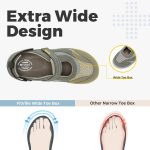 ⁦فيتفيل صندل نسائي عريض للغاية للمشي باغلاق قابل للتعديل ودعم قوس القدم لتقويم العظام وتخفيف الام الكعب والتهاب اللفافة الاخمصية⁩ - الصورة ⁦2⁩