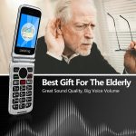 ⁦Tosaju 4G Elderly Portable No Contract Foldable Portable Simple Big Button Elderly Mobile Phone with Charging Station Emergency Call Button Dual SIM Card Free 1200Mah Battery⁩ - الصورة ⁦4⁩