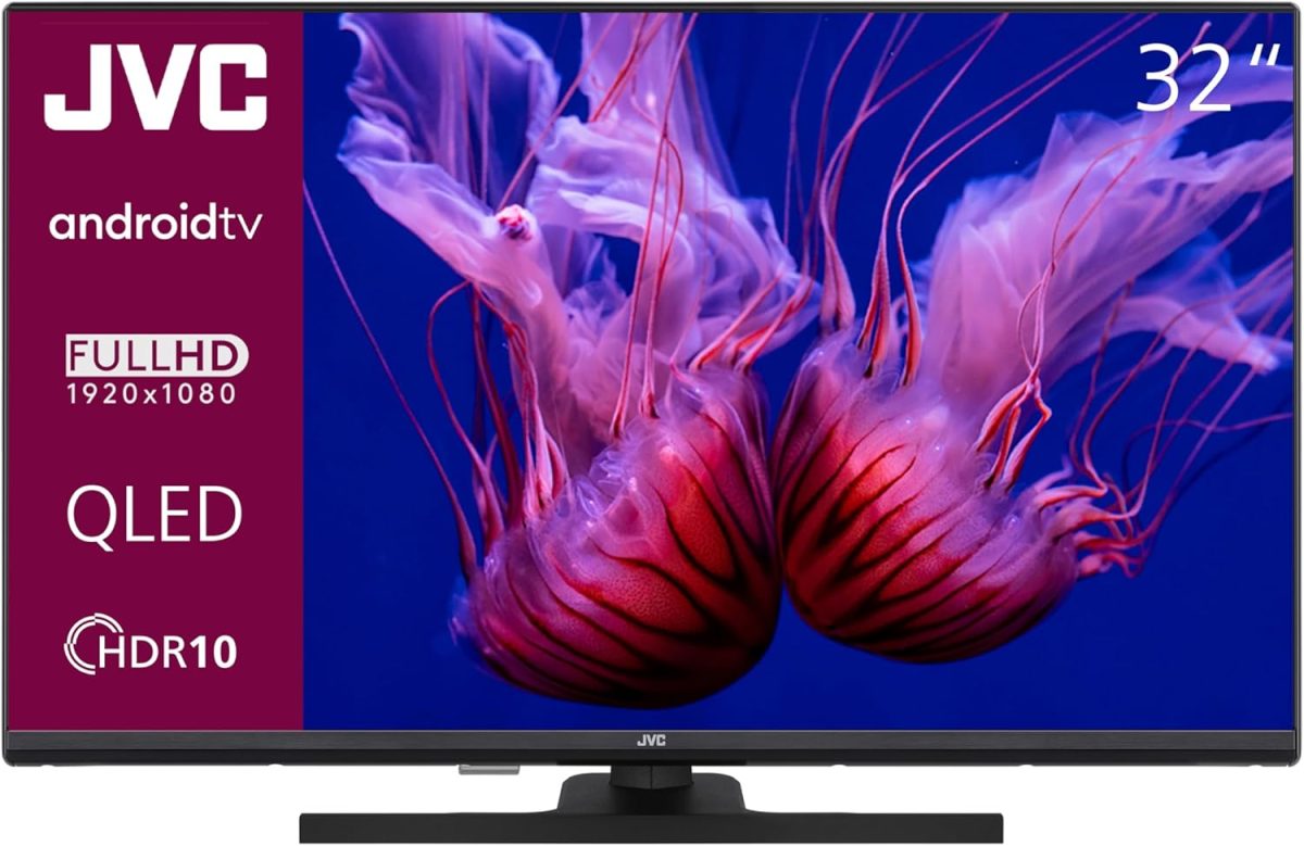 تلفزيون كيو ال اي دي 32 بوصة من جيه في سي، تلفزيون سمارت فيرنسير FHD بنظام اندرويد (HDR، موالف ثلاثي، بلوتوث) LT-32VQF545A [انرجي كلاس اي] (LT-32VQF545A)