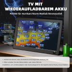 ⁦ديسوبري تلفزيون محمول جديد 14.2 بوصة صغير 1080P مع بطارية وموالف DVB-T2، مدخل USB HDMI ايه في، تلفزيون سيارة محمول للتخييم والمنزل المتنقل والمطبخ⁩ - الصورة ⁦6⁩