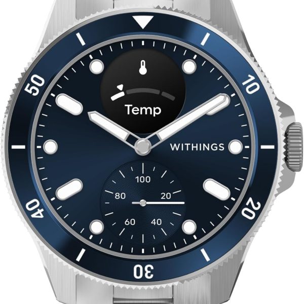 ويثينغز ساعة ذكية هايبرد من سكان ووتش، لون ازرق نوفا