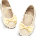 حذاء باليه مسطح للبنات الصغيرات بتصميم زهور لحفلات الزفاف من فيرامين