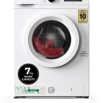 غسالة تحميل امامي من ايجنرل، بمحرك عاكس بي ال دي سي، ضمان 10 سنوات، 1200 دورة في الدقيقة، 16 برنامج، غسالة اوتوماتيكية بالكامل مع تحكم رقمي ومقبض شاشة LED وزر تحكم