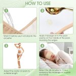 ⁦مكبين مجموعة زيت الخروع مكونة من 9 قطع، تتضمن عبوة للعين ووسادات للركبة والساق، عبوة قدم واكياس تخزين للغسيل، قطن كاكي قابل لاعادة الاستخدام والغسل في الغسالة لتخفيف الجسم بالكامل⁩ - الصورة ⁦7⁩