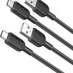 انكر كيبل USB C [عبوتان، 3 اقدام] كيبل شاحن 310 USB A الى USB C، كيبل شحن سريع لايفون 17/16، ماك بوك برو/اير، سامسونج، هواوي، شاومي، فيفو واوبو (USB 2.0)