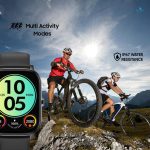 ساعة جي كرو الذكية من جرابيت - تتبع اللياقة البدنية والمكالمات بالبلوتوث تتميز بشاشة 2 انش HD IPS ومكالمات بلوتوث واجراء مكالمات طوارئ وتتبع الرياضات المتعددة. شحن مغناطيسي وحزام اضافي (اسود)