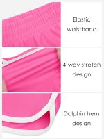 ⁦4 عبوات من شورتات كرة القدم للبنات، شورتات رياضية سريعة الجفاف للتمارين الرياضية للاطفال بتصميم دولفين⁩ - الصورة ⁦4⁩