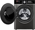 ⁦هوفر غسالة 10 كجم، دوران 1400 دورة في الدقيقة، 17 برنامج، محرك عاكس، غسيل بالبخار، لوحة تحكم ناعمة بمقبض ولمس، سنة من الشركة المصنعة وضمان 10 سنوات على المحرك العاكس، رمادي لافا - HWM-M1014-G⁩ - الصورة ⁦2⁩