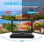 ⁦مشغل دي في دي محمول 10.1 انش من كيه سي ار بشاشة LED، تلفزيون مدمج، DVB-T2، بطارية قابلة لاعادة الشحن USB/HDMI/AV ومكبر صوت ستيريو مزدوج، تلفزيون صغير للاطفال والسيارة والسفر⁩ - الصورة ⁦8⁩