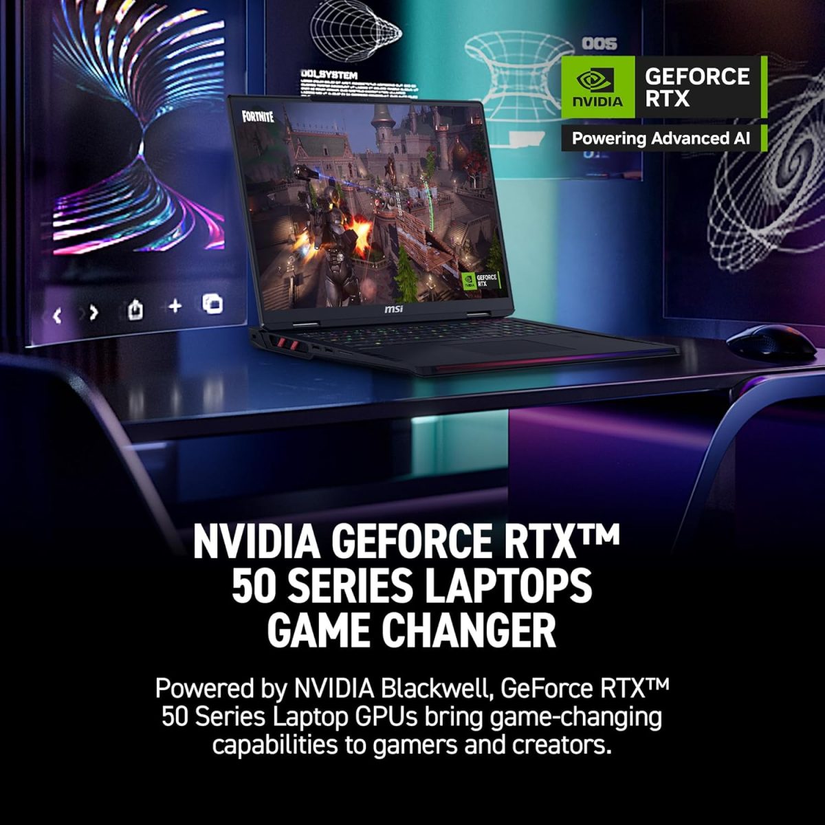 ⁦MSI لابتوب رايدر 18 HX AI 18 انش 120Hz UHD+ للالعاب، انتل كور U9-285HX، انفيديا جيفورس RTX 5080، 64GB DDR5، 4TB NVMe SSD، ثاندربولت 5، واي فاي 7، ويندوز 11 هوم، اسود A2XWIG-014US⁩ - الصورة ⁦4⁩