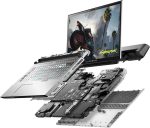 ⁦الينوير لابتوب العاب 51M من نيو ايريا، شاشة 17.3 انش 300hz 3ms FHD، انتل كور i7-10700K، نفيديا جيفورس RTX 2070 سوبر 8GB GDDR6، 1TB SSD، 16GB RAM، ضوء القمر (AWARR2-7323WHT-PUS)⁩ - الصورة ⁦6⁩