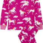 طقم بيجاما مطبوع باكمام طويلة من القطن العضوي للبنات