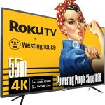 وستنجهاوس تلفزيون روكو من ايدجليس - تلفزيون ذكي 55 بوصة، 4K LED UHD مع HDR 10، اتصال واي فاي وتطبيق جوال، شاشة مسطحة متوافق مع مجموعة ابل هوم واليكسا ومساعد جوجل