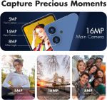 ⁦نو جوال N20 بيسيك لتي-موبايل، مينت، ميترو، كيولينك، تيلو واكثر 6GB/128GB، مثالي للمراهقين، ثنائي شرائح الاتصال 4G، ثماني النواة 6.6 انش 90Hz HD+، جوال اندرويد 14، ضمان امريكي (ازرق)⁩ - الصورة ⁦4⁩