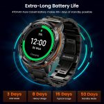 ⁦كوسبيت ساعة ذكية T3 الترا 2 بنظام تحديد المواقع، هيكل من الستانلس ستيل، مقاومة للماء حتى 5 ايه تي ام، بطارية تدوم اكثر من 50 يوم، مكالمات بلوتوث، ساعة لياقة بدنية مع 170 وضع رياضي، مراقبة الصحة 24/7،⁩ - الصورة ⁦7⁩