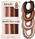 ⁦كيتش اداة تجعيد الشعر جامبو بدون حرارة - قضبان مرنة مغطاة بالساتان للشعر الطويل والقصير | تجعيد الشعر للنوم | بدون تجعيد حراري لجميع انواع الشعر، خشب الورد⁩ - الصورة ⁦8⁩