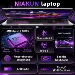 ⁦لابتوب العاب 16 انش من نياكون، ذاكرة RAM 32GB وSSD 1TB، AMD رايزن 7 5825U (حتى 4.5Ghz)، بطاقة رسومات AMD راديون، شاشة 16 انش FHD 1920×1080، واي فاي 6، بلوتوث 5.2، كيبورد باضاءة خلفية⁩ - الصورة ⁦2⁩