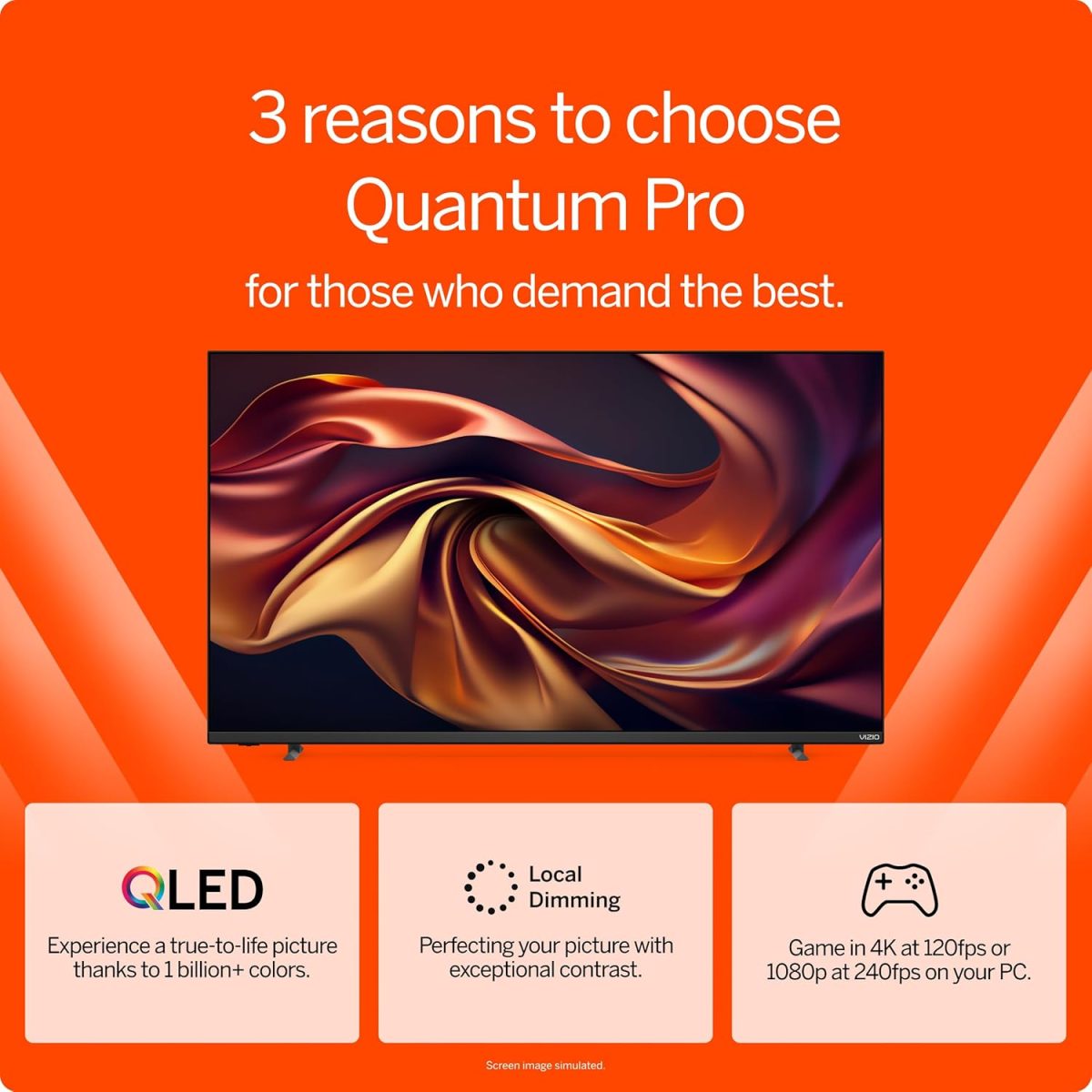 ⁦فيزيو تلفزيون ذكي كوانتوم برو 4K 120Hz QLED HDR10+ 50 انش مع دولبي فيجن، مصفوفة كاملة نشطة، 240Hz @ 1080p، واي فاي 6E، ابل ايربلاي، كروم كاست مدمج، M50QXM-K01، موديل 2023⁩ - الصورة ⁦4⁩