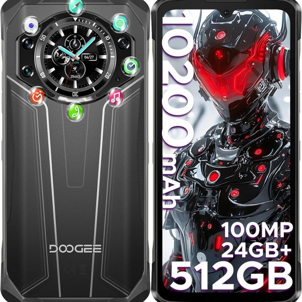 دوجي جوال S119 (2025) متين مفتوح 24GB+512GB/TF 2TB اندرويد 14 بشاشة خلفية 1.35 انش، بطارية 10200mAh/33 واط، 6.7 انش FHD+، رؤية ليلية 100MP+20MP، NFC/فتح مزدوج/3 فتحات بطاقات/OTG