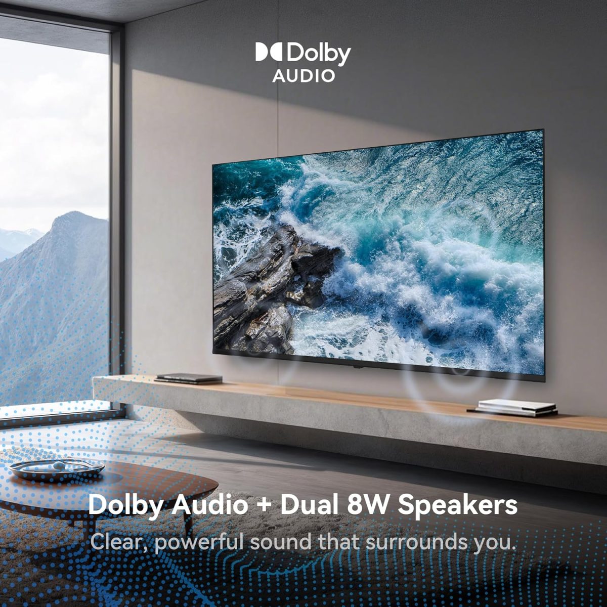 ⁦تلفزيون ذكي 43 بوصة من هوريون، تلفزيون 4K UHD LED مع ويب او اس 22، تلفزيون رفيع للغاية مع تباين كبير، HDR10، صوت دولبي، بث مباشر، بلوتوث، اتش دي ام اي، واي فاي (سلسلة بي 6D، 2025)⁩ - الصورة ⁦6⁩