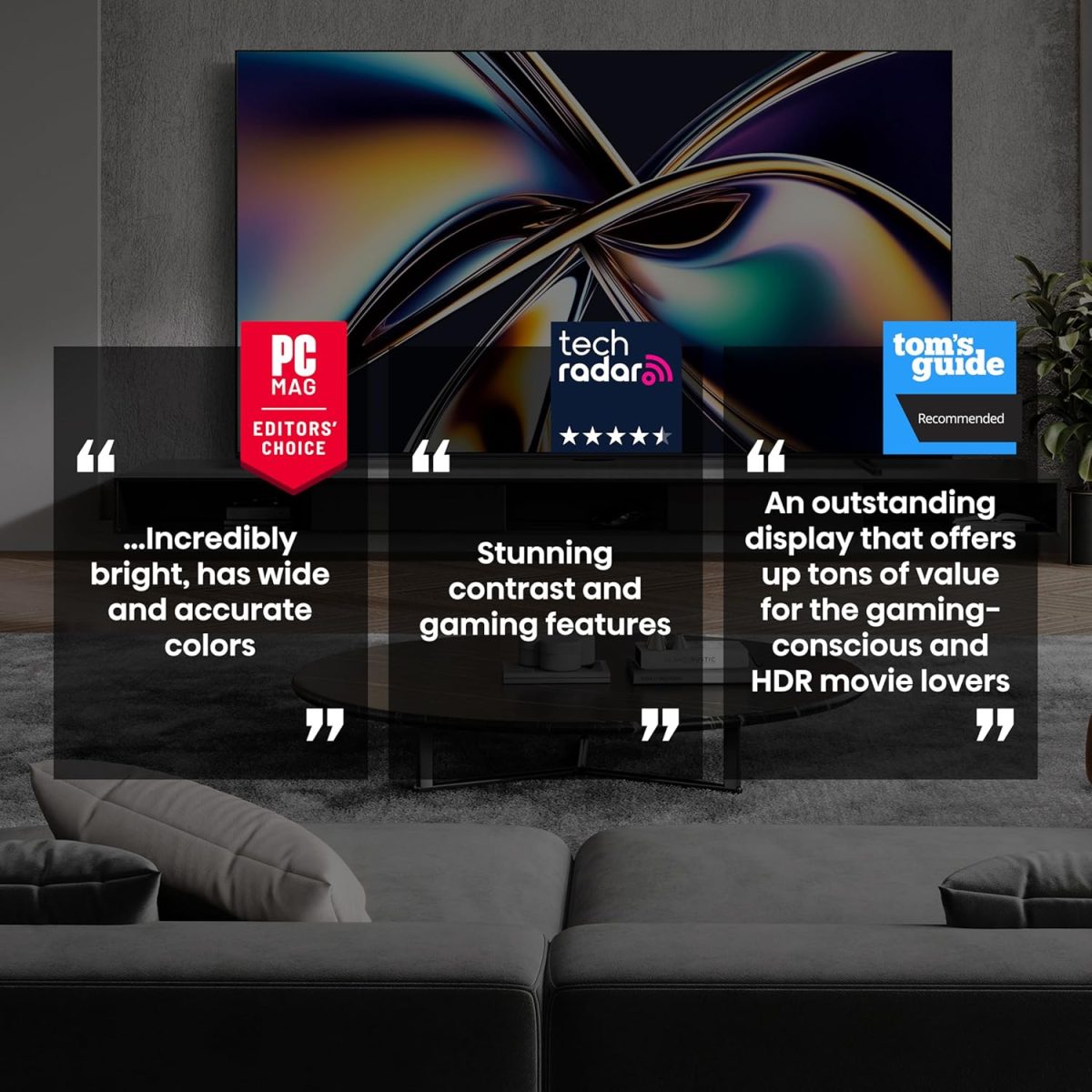 ⁦هايسينس تلفزيون ذكي 55 بوصة فئة U8 صغير LED ULED 4K UHD جوجل (55U8QG، موديل 2025) - QLED، اصلي 165Hz، VRR 288، حتى LD5600، 5000 وحدة مضيئة في البكسل، HDR10+، دولبي فيجن اي كيو اتموس، اي ماكس محسن، صوت⁩ - الصورة ⁦2⁩