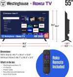 ⁦وستنجهاوس تلفزيون روكو من ايدجليس - تلفزيون ذكي 55 بوصة، 4K LED UHD مع HDR 10، اتصال واي فاي وتطبيق جوال، شاشة مسطحة متوافق مع مجموعة ابل هوم واليكسا ومساعد جوجل⁩ - الصورة ⁦6⁩