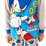 سونيك القنفذ بيجامة للاولاد والاطفال بتصميم شخصيات بلون ازرق