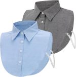 XEPST 2 Pieces Fake Collar White Detachable Collar for Women